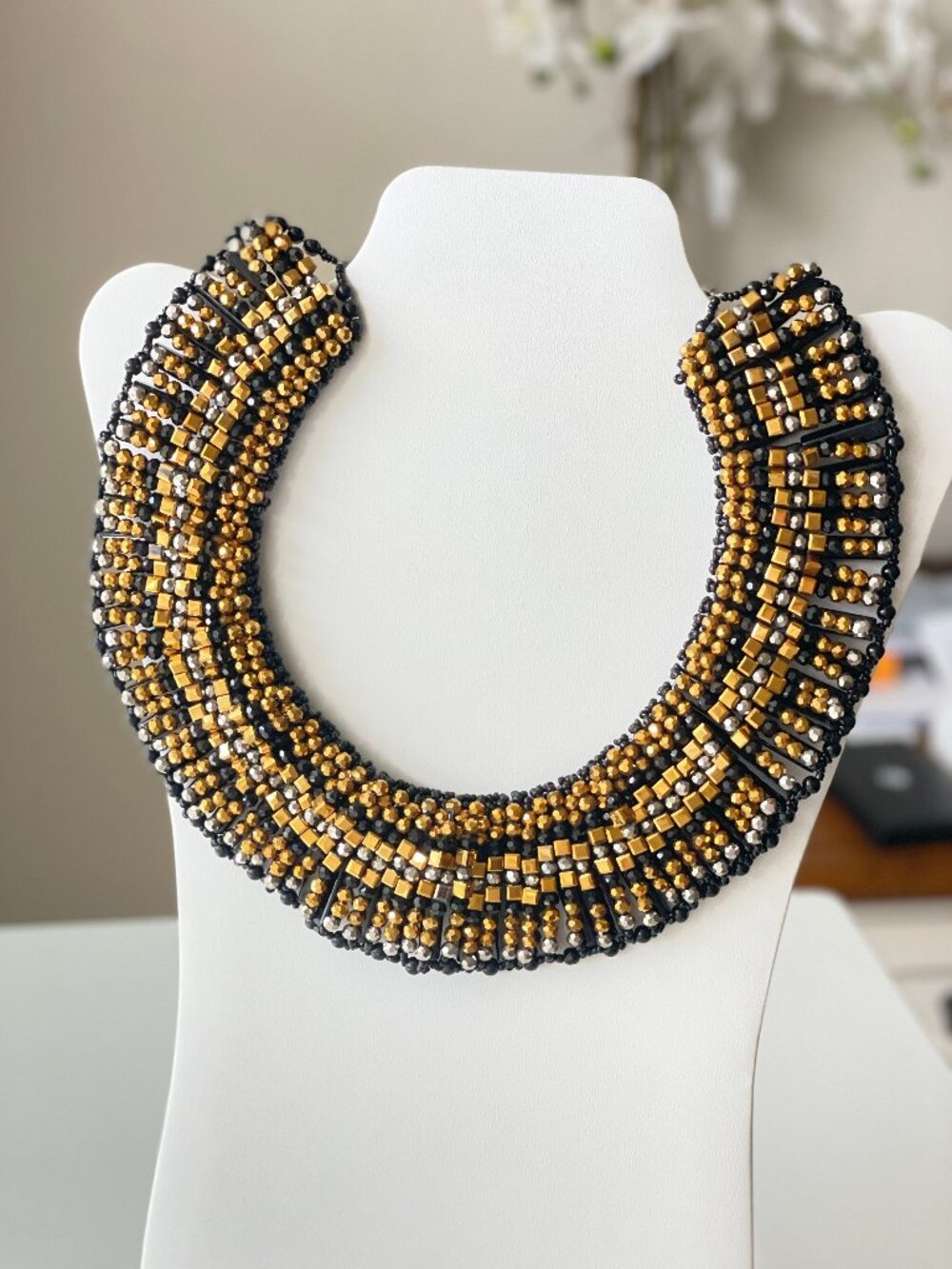 Rare Nakamol Statement Collar Necklace Cleopatra Style Artisan Handmade